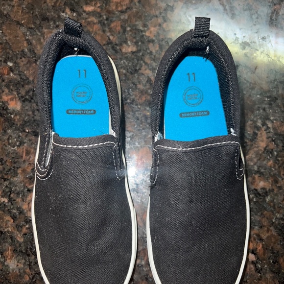 Kids Unisex Boys/Girls Wonder Nation Black Slip On Canvas Sneaker Shoes Sz 11 - Picture 6 of 7